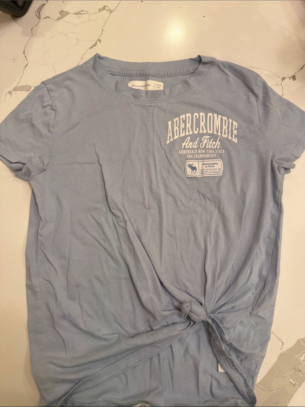 Abercrombie & Fitch Sky Blue Graphic Knot Tee